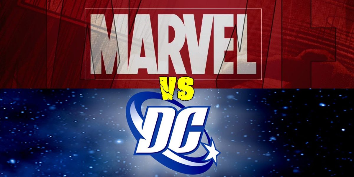 Marvel vs. DC Comics logo.