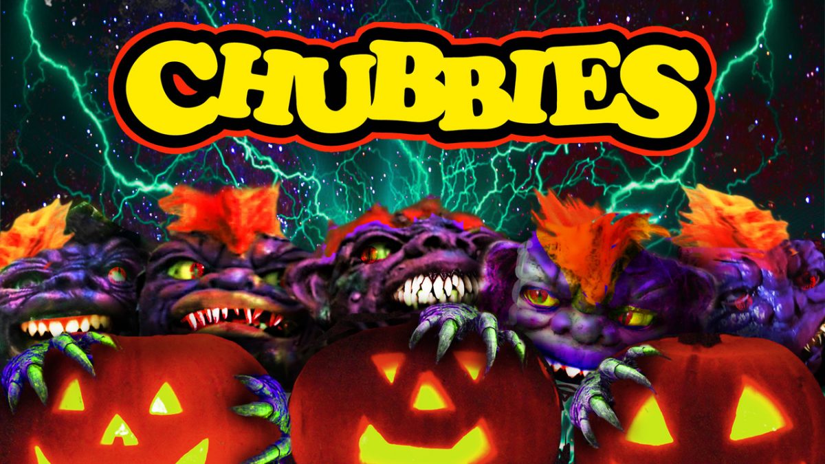 Chubbie monsters holding jack-o'-lanterns.