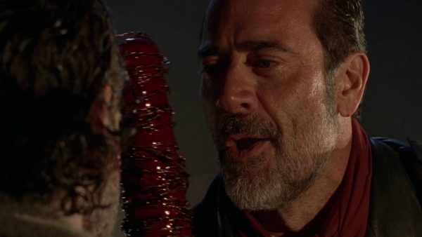 Negan and Lucille face-to-face.