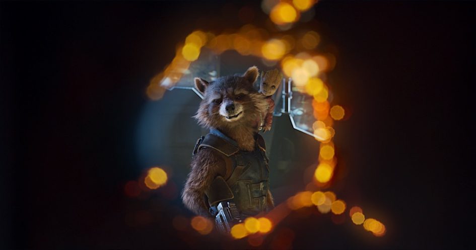 Rocket Raccoon and Groot in Guardians of the Galaxy.