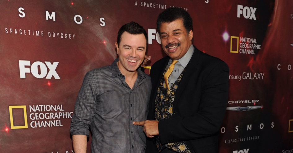 Neil deGrasse Tyson and Seth MacFarlane at Cosmos premiere.