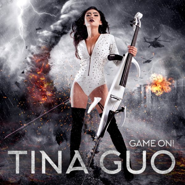 Tina Guo playing cello in a storm.