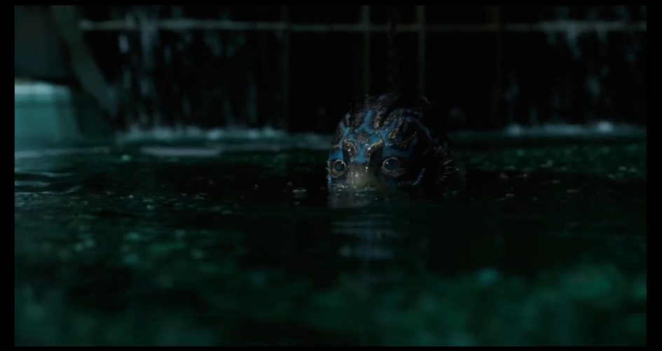 Creature with blue skin in pool water.