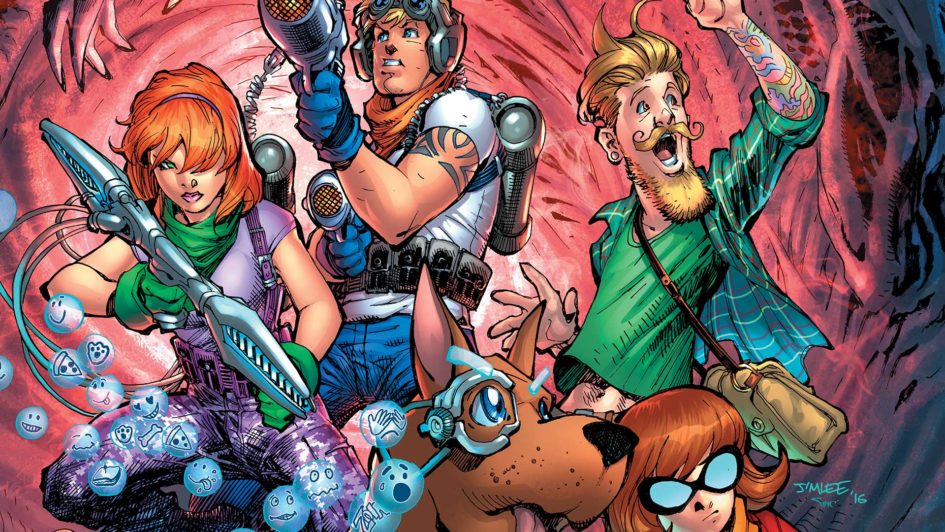 Scooby Doo gang in a comic book.