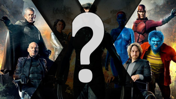 X-Men cast with a question mark in the center.