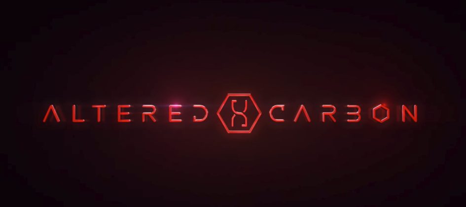 Altered Carbon logo with red glow.