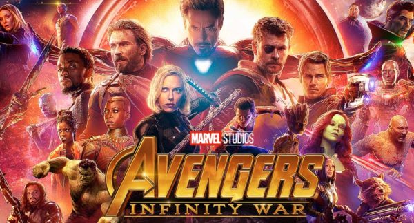 Avengers Infinity War poster featuring heroes.