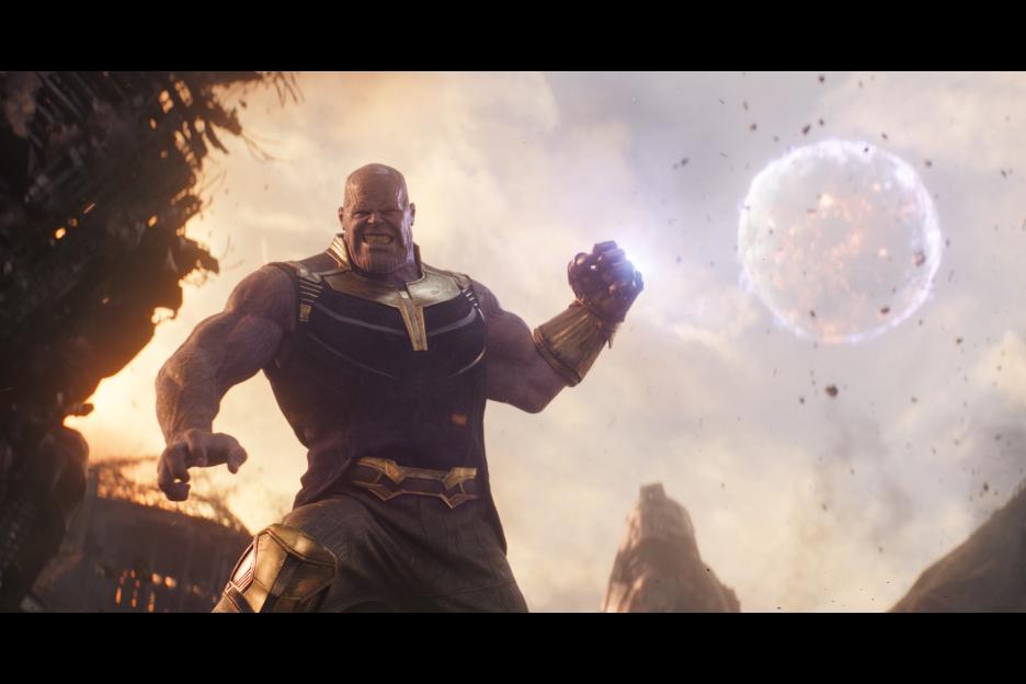 Thanos wielding the Infinity Gauntlet.