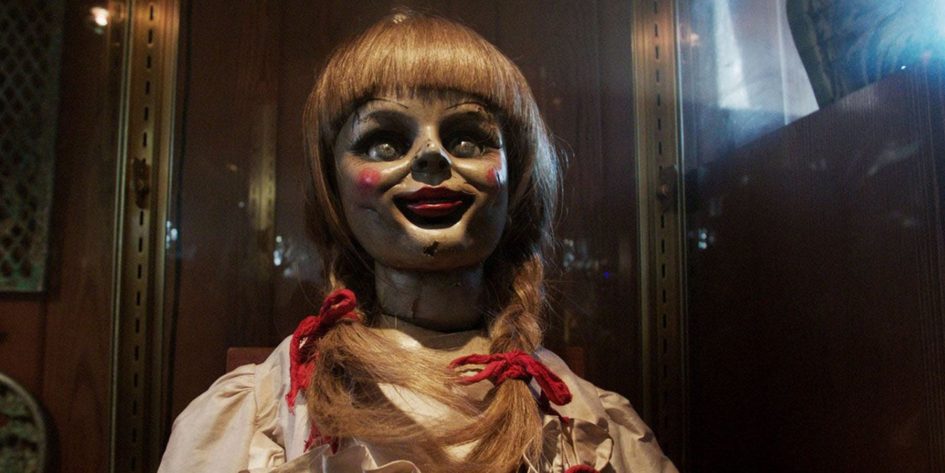 Annabelle doll in glass case