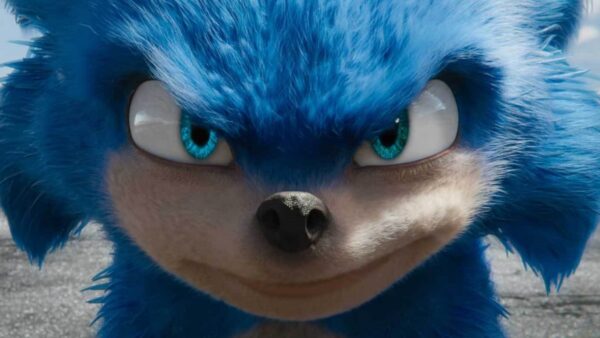 Sonic the Hedgehog starring directly into the camera with a confident smirk on his face